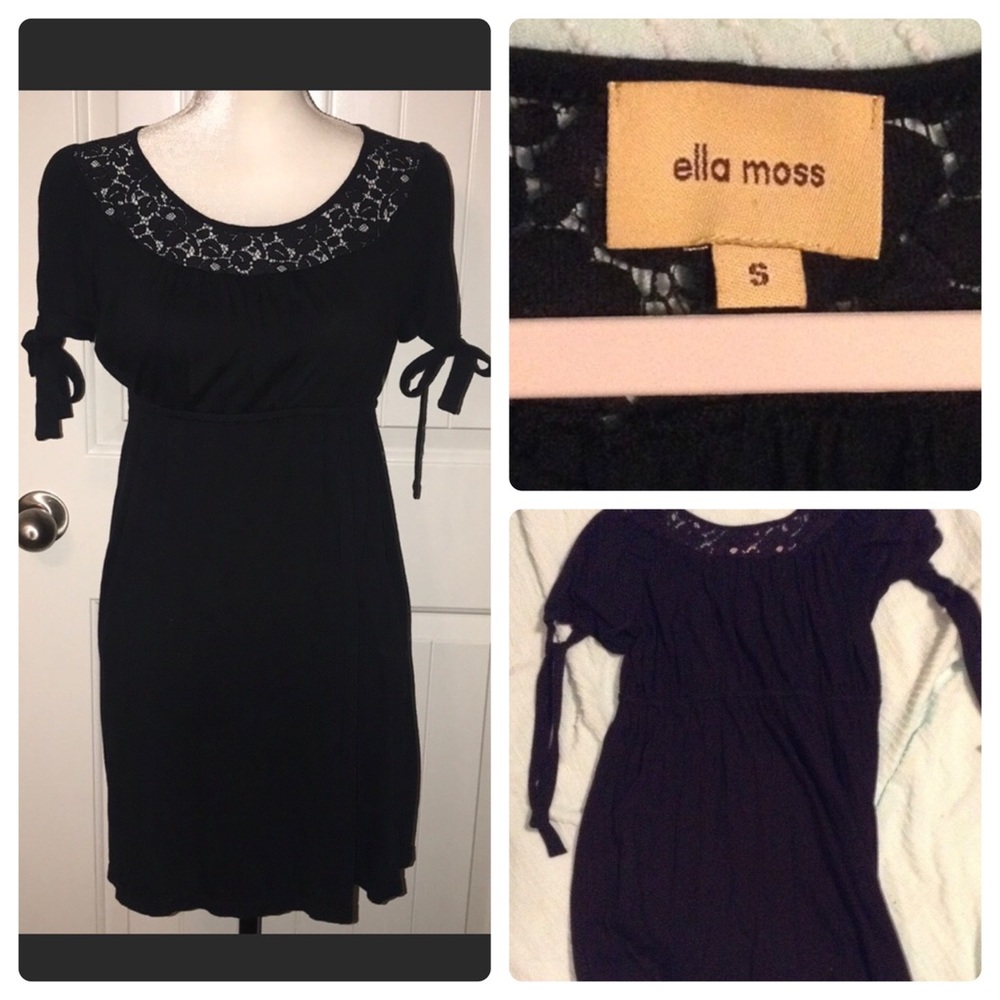 Anthropologie Ella Black Babydoll Sheath Dress S
